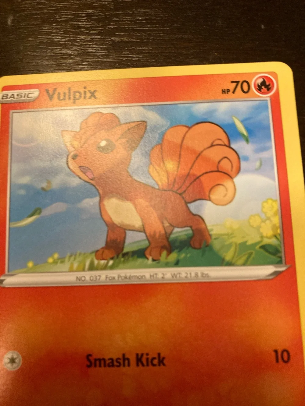 Pokemon Vulpix Card — Orange and Yellow Fire-Type